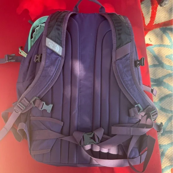 The North Face Purple Backpack with Mint Accents - Picture 2 of 4